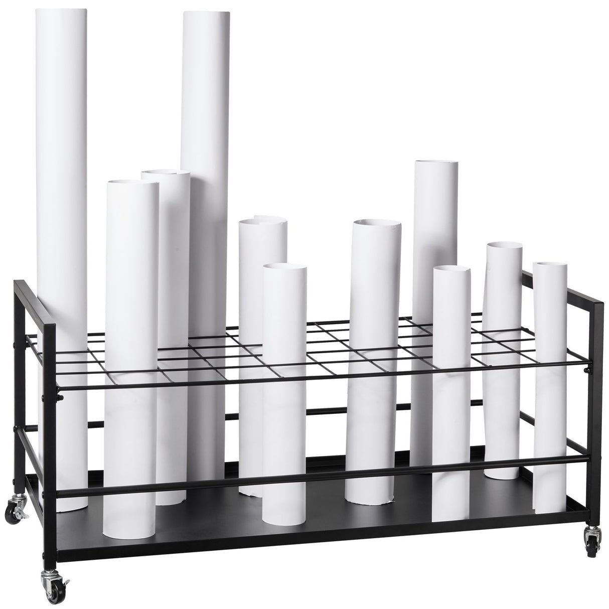 VEVOR Blueprint Storage Rack 50 Slots Mobile Roll File Holder for Architectural