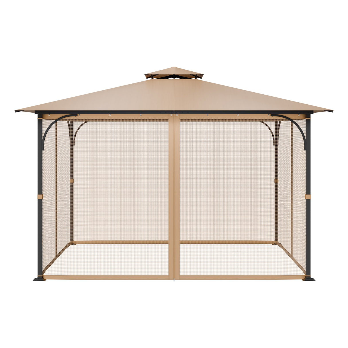 Gazebo Netting Replacement, Fit Most 10 x 12 x 7.3 FT Gazebo, Outdoor Garden Gazebo Net, 4-Panel Sidewall Mesh Gazebo Curtain, Patio Midge Netting with Double Zipper, Canopy Screen (Netting Only)