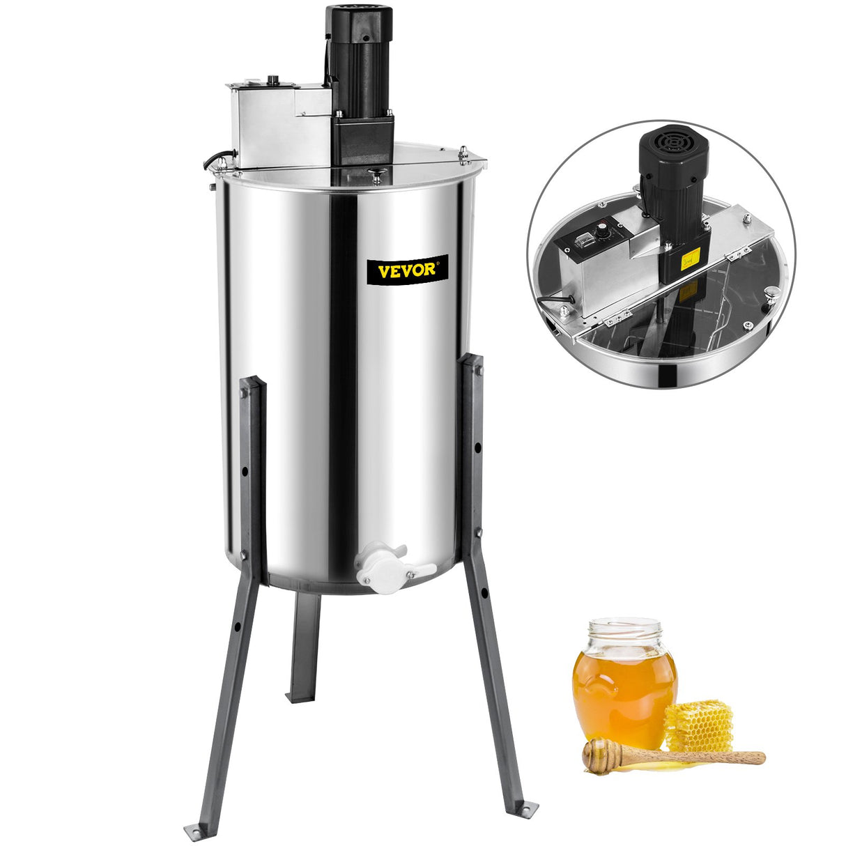 Vevor Brand New Large Two 2 Frame Stainless Steel Electric Honey Extractor