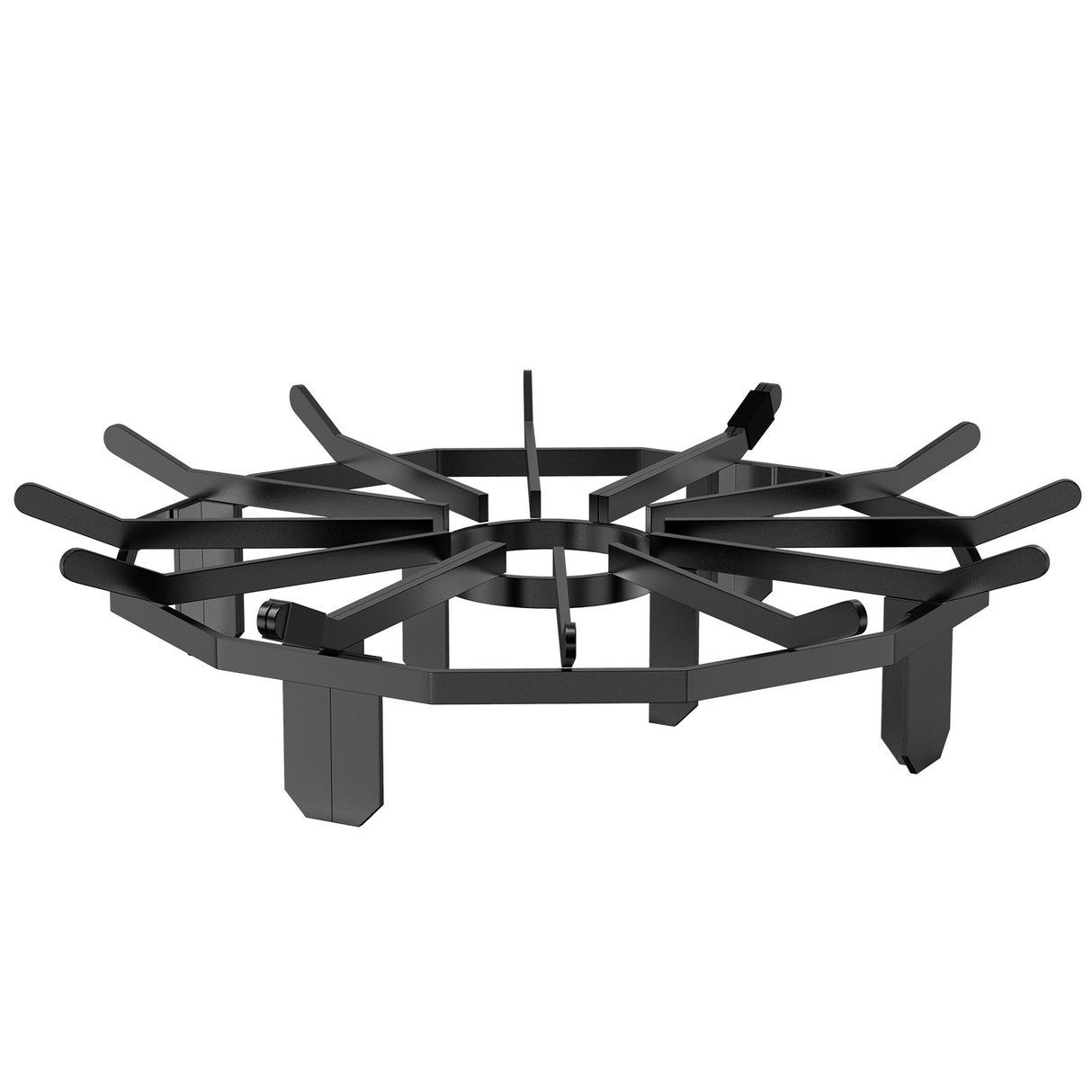 VEVOR Log Grate, 27 inch Heavy Duty Wheel Fire Grate with 6 Support Legs, Solid Powder-coated Steel Bars, Log Firewood Burning Rack Holder for Wood