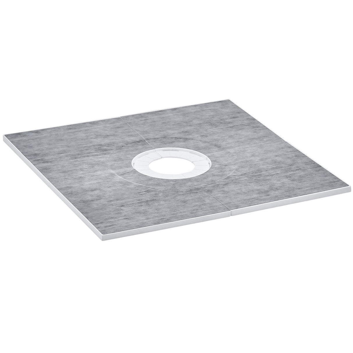 VEVOR Shower Curb Kit, 914x914mm Shower Pan Kit with 160mm Central Drain, Lightweight EPS Shower Installation Kits with 2 Waterproof Cloths, Shower