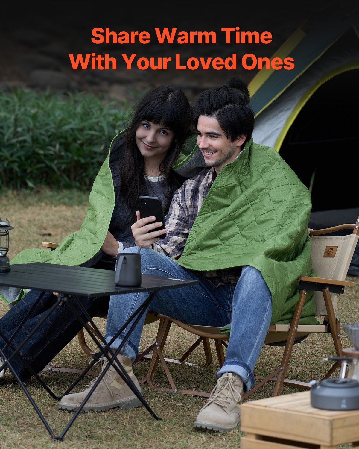 VEVOR Camping Blanket 2.08 m x 1.4 m Warm Stadium Blanket 330GSM Outdoor Travel