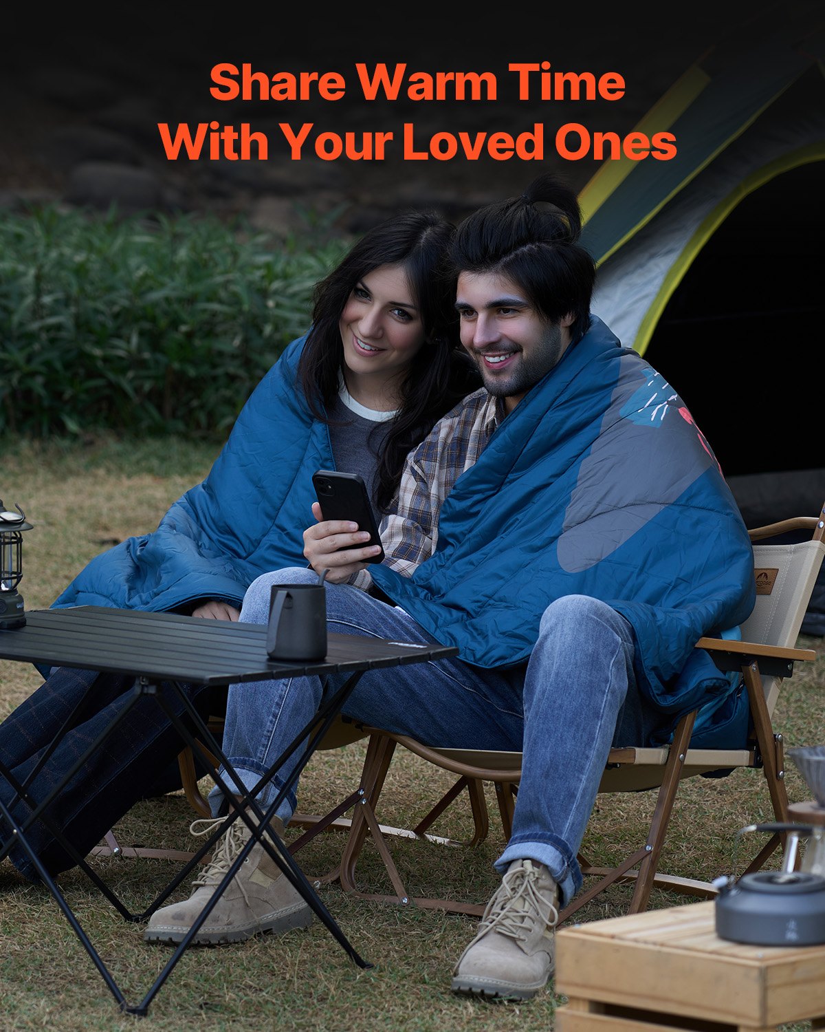 VEVOR Camping Blanket 1.9 m x 1.32 m Wearable Warm Stadium Blanket Outdoor