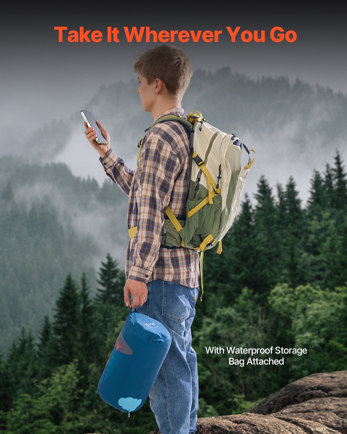 VEVOR Camping Blanket 1.9 m x 1.32 m Wearable Warm Stadium Blanket Outdoor