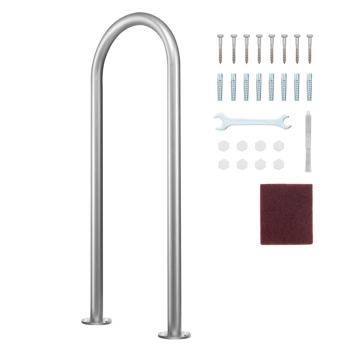 Pool Handrail,36 x 13 inch Pool Railing, Aluminum with Base Plate for Indoor/Outdoor Pools, Humanized Swimming Pool Safety Railing for Decks, Rust-Proof Grab Bar with Accessories for Spas Docks