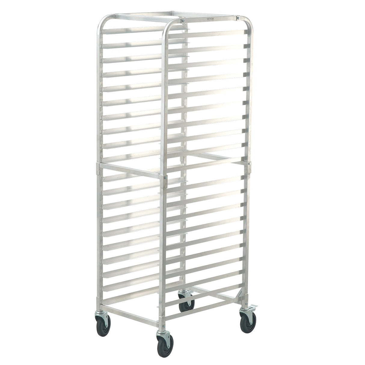 VEVOR Bun Pan Rack, 20-Tier Commercial Bakery Racks with Brake Wheels, Aluminum Racking Trolley Storage for Half & Full Sheet, Speed Rack For Kitchen Home, Bread Baking Equipment, 660x517x1767 mm