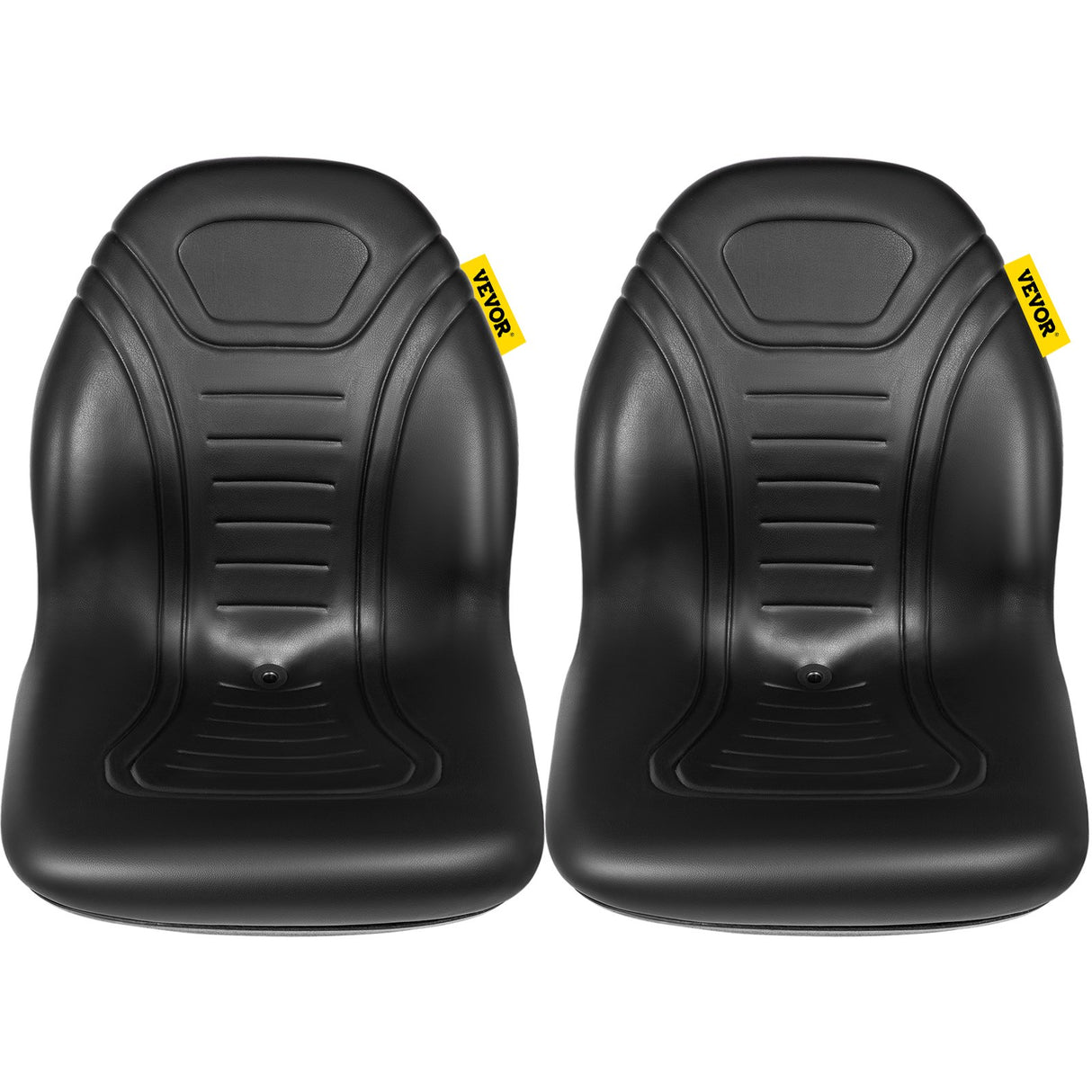 VEVOR Tractor Seat High Back Mower Seat Black Vinyl Forklift Drain Hole Pair
