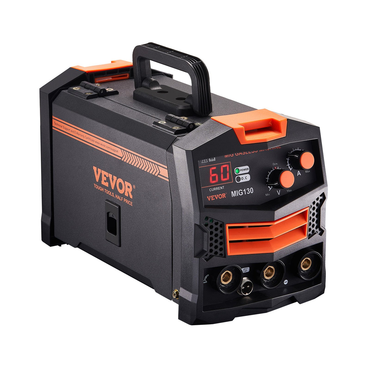 VEVOR MIG Welder 130Amp Gasless Flux Core Mig Welding Machine with IGBT Inverter