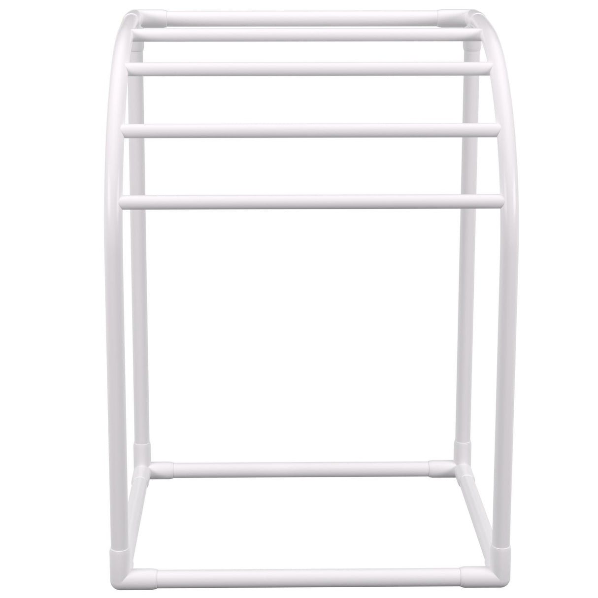 VEVOR Pool Towel Rack, 5 Bar, Milky, Freestanding Outdoor PVC Curved Poolside Storage Organizer, Include 8 Towel Clips, Mesh Bag, Hook, Also Stores Floats and Paddles, for Beach, Swimming Pool, Home