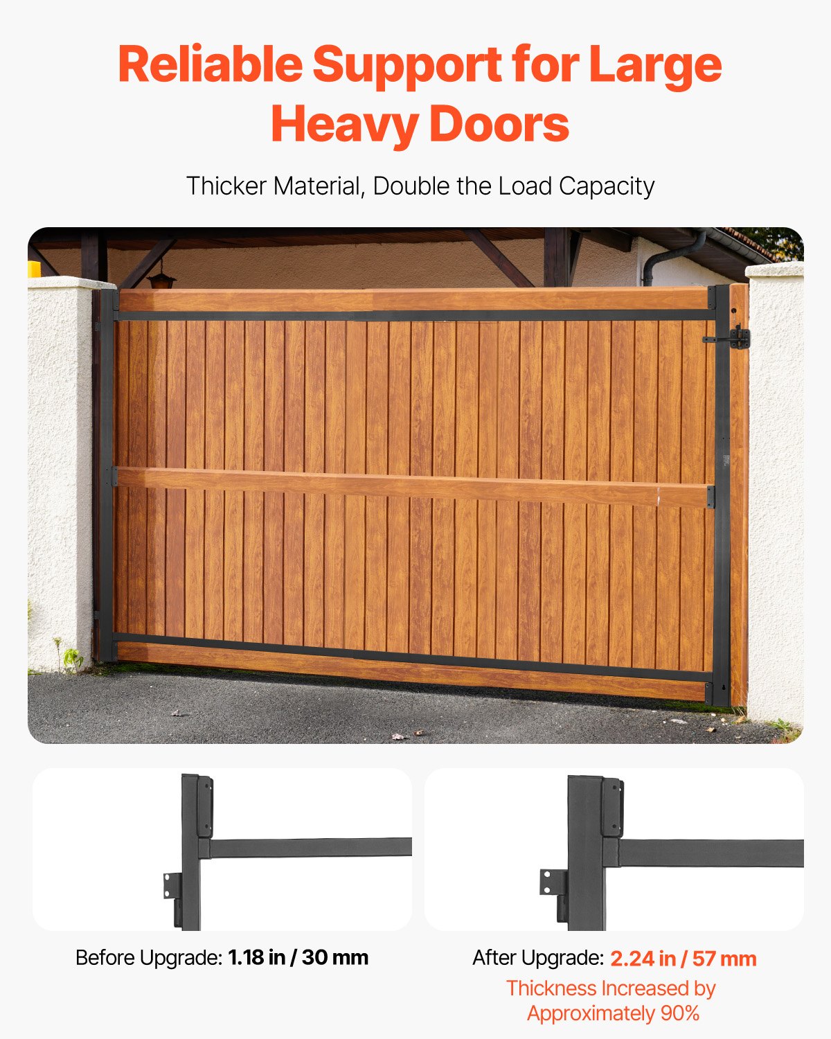 Gate Building Kit, Fits 152.4 to 243.8 cm Wide Openings, Up from 182.9 to 213.4 cm High Fence, Adjustable Gate Building Kit, Anti Sag Full Gate Frame Kit with Latch Lock, for Wooden Fence, Iron