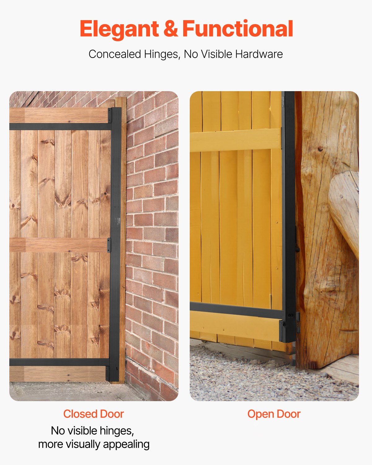 Gate Building Kit, Fits 152.4 to 243.8 cm Wide Openings, Up from 182.9 to 213.4 cm High Fence, Adjustable Gate Building Kit, Anti Sag Full Gate Frame Kit with Latch Lock, for Wooden Fence, Iron