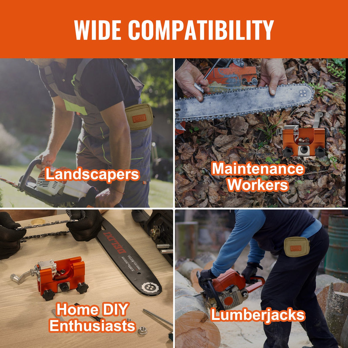 VEVOR Chainsaw Sharpener Hand Crank Chainsaw Chain Sharpener for 4-22" Chain Saw