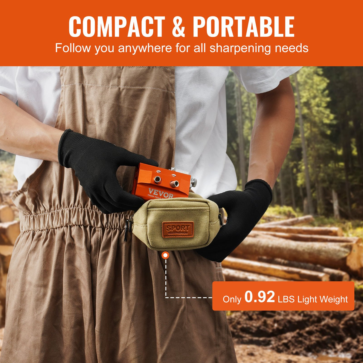 VEVOR Chainsaw Sharpener Hand Crank Chainsaw Chain Sharpener for 4-22" Chain Saw