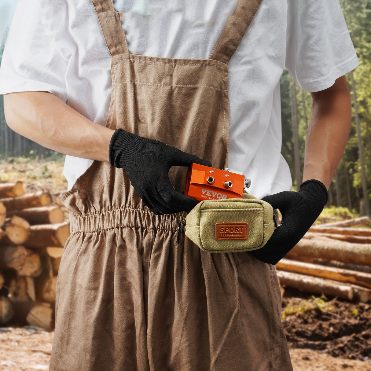 VEVOR Chainsaw Sharpener Hand Crank Chainsaw Chain Sharpener for 4-22" Chain Saw