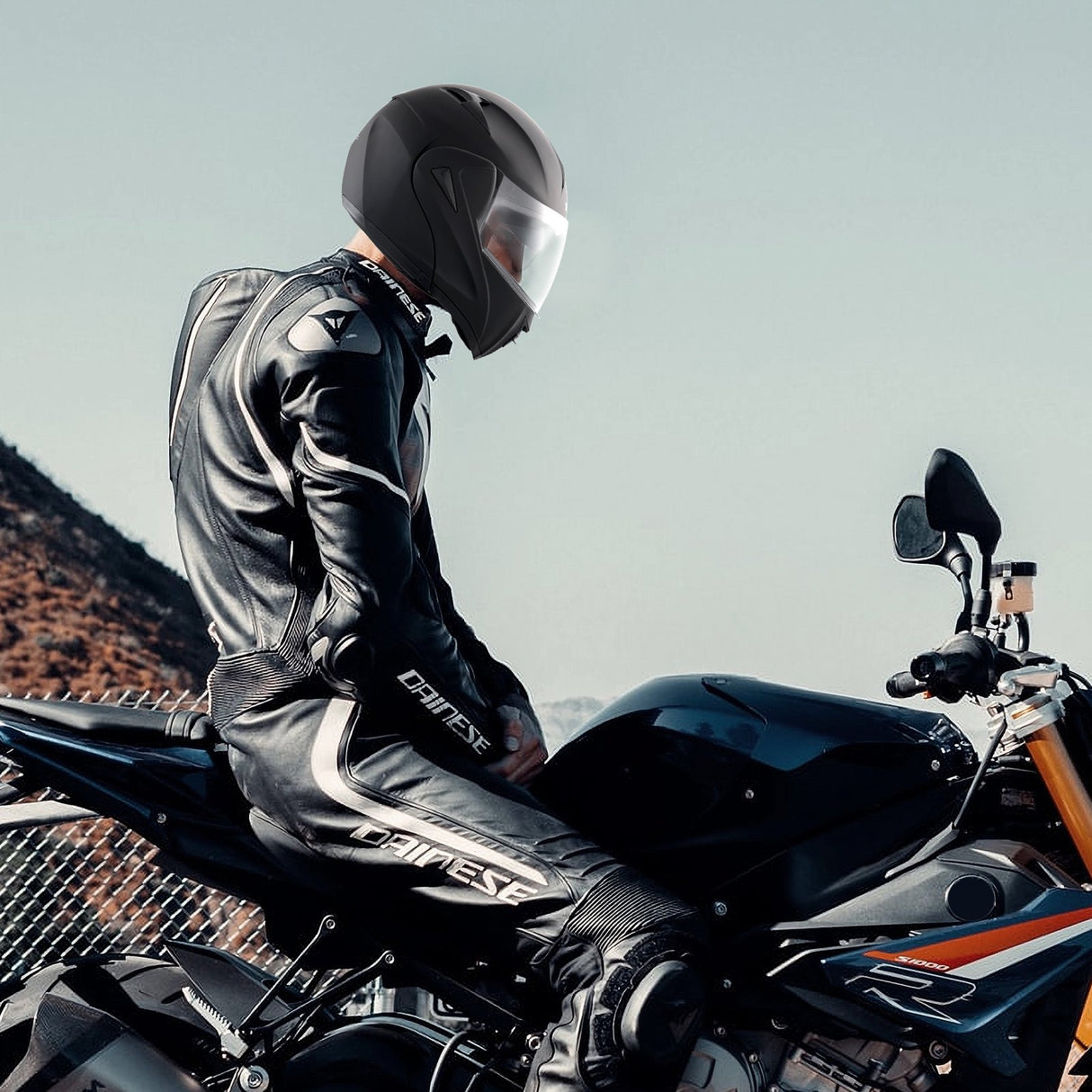 Unmasked Motorcycle Helmet Motocross Helmet with Bluetooth Communication