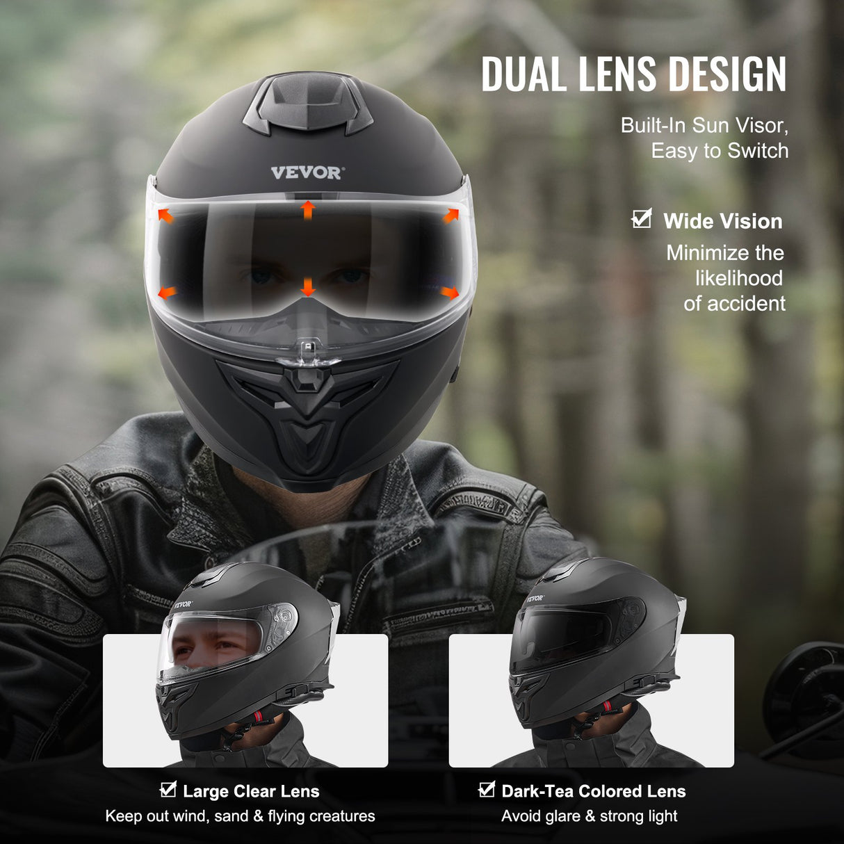 Full Face Motorcycle Helmet Motocross Helmet with Bluetooth Slot