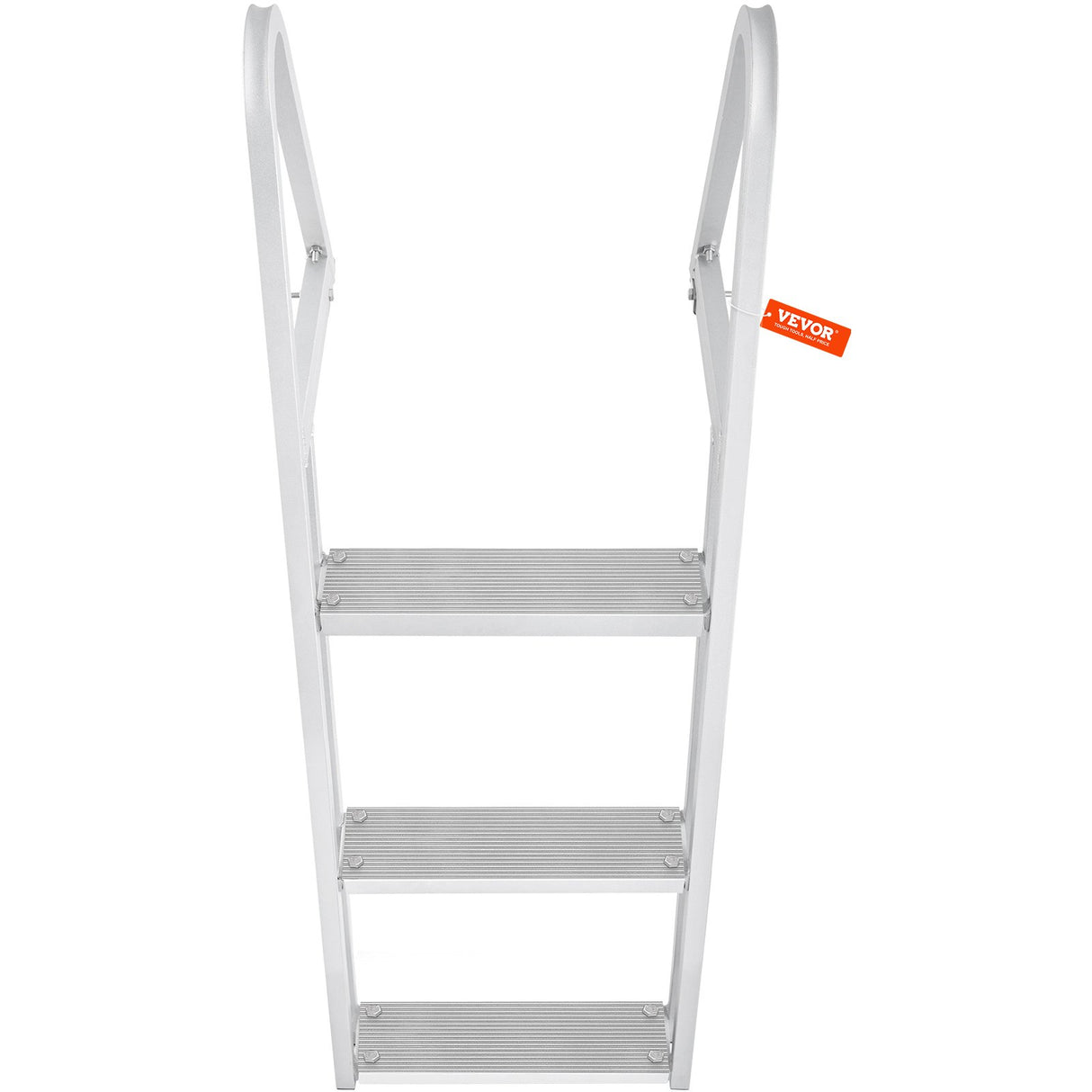 VEVOR Dock Ladder, Removable 3 Steps, 159 kg Load Capacity, Aluminum Alloy Pontoon Boat Ladder with 101.6 mm Wide Step & Nonslip Rubber Mat, Easy to