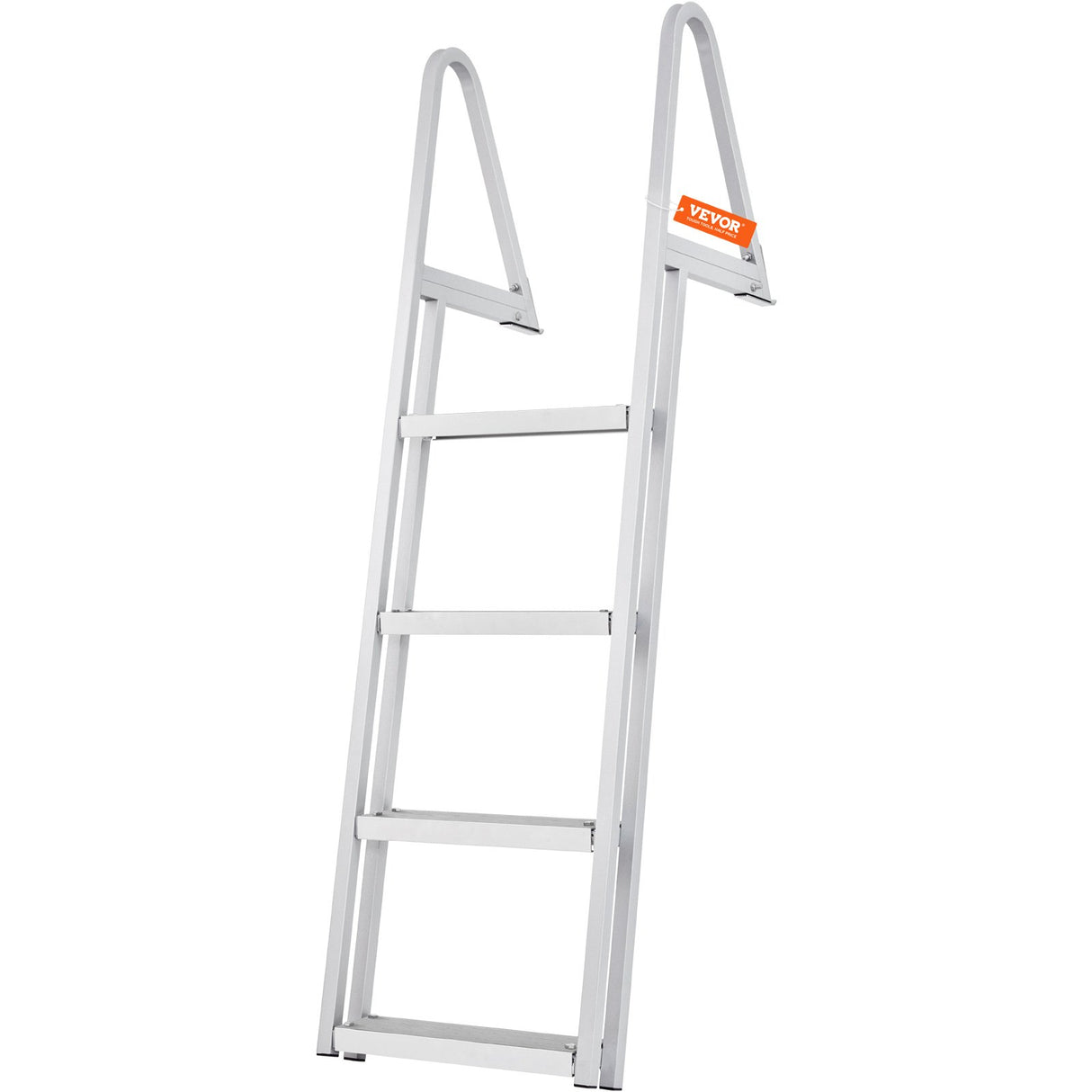 VEVOR Dock Ladder, Removable 4 Steps, 350 lbs Load Capacity, Aluminum Alloy Pontoon Boat Ladder with 4'' Wide Step & Nonslip Mat, Easy to Install for