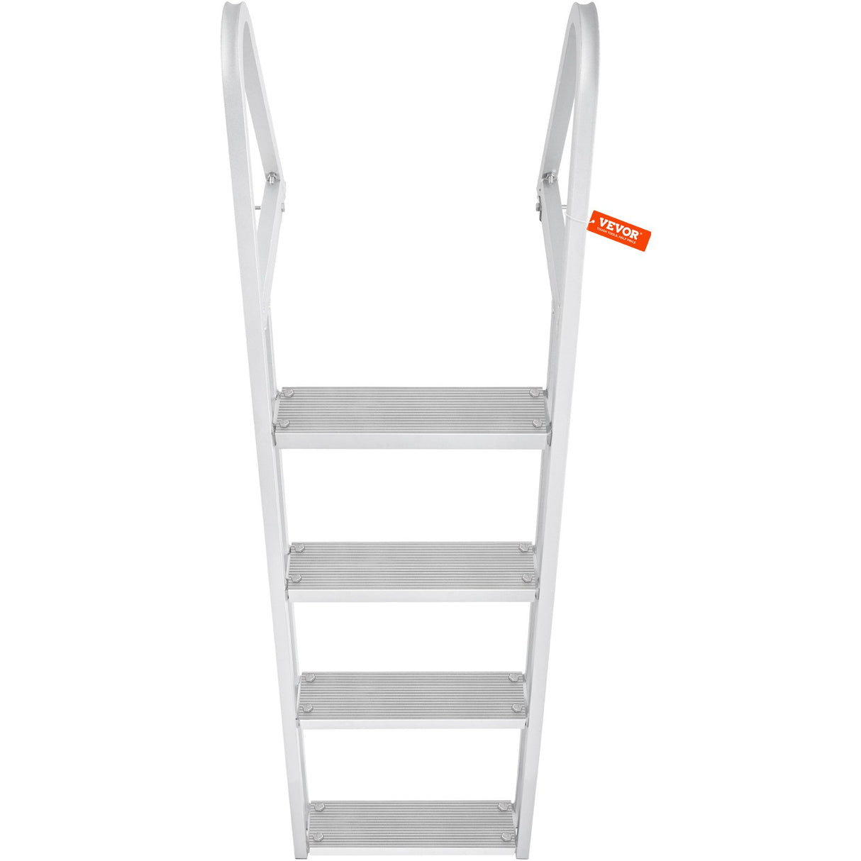 VEVOR Dock Ladder, Removable 4 Steps, 350 lbs Load Capacity, Aluminum Alloy Pontoon Boat Ladder with 4'' Wide Step & Nonslip Mat, Easy to Install for