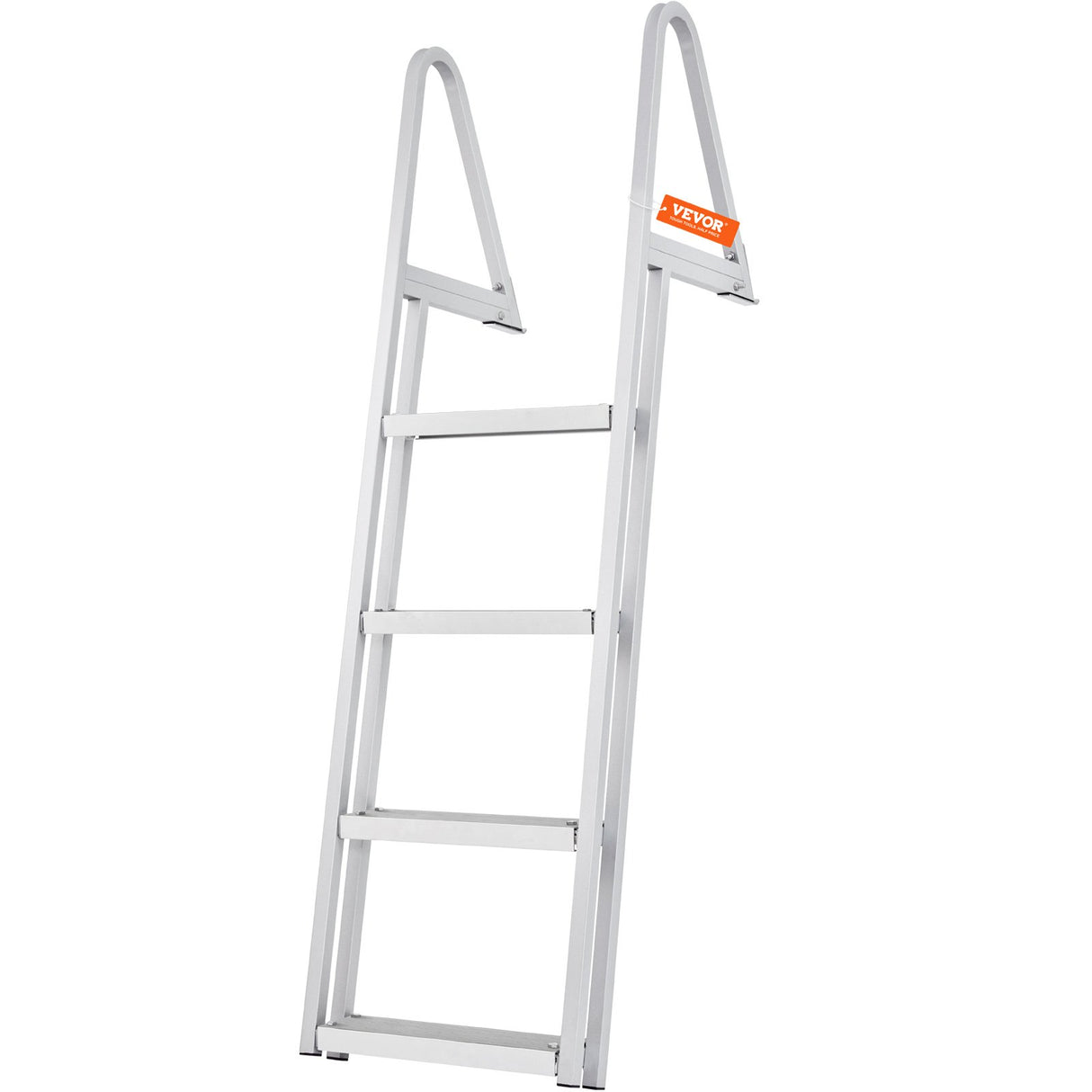 VEVOR Dock Ladder, Removable 4 Steps, 350 lbs Load Capacity, Aluminum Alloy Pontoon Boat Ladder with 4'' Wide Step & Nonslip Mat, Easy to Install for