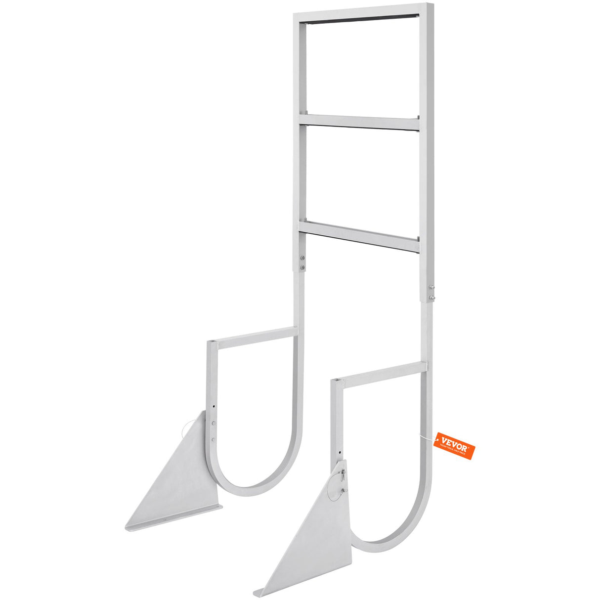 VEVOR Dock Ladder, Flip-Up 3 Steps, 159 kg Load Capacity, Aluminum Alloy Pontoon Boat Ladder with 50.8 mm Wide Step & Nonslip Rubber Mat, Easy to Install for Ship/Lake/Pool/Marine Boarding