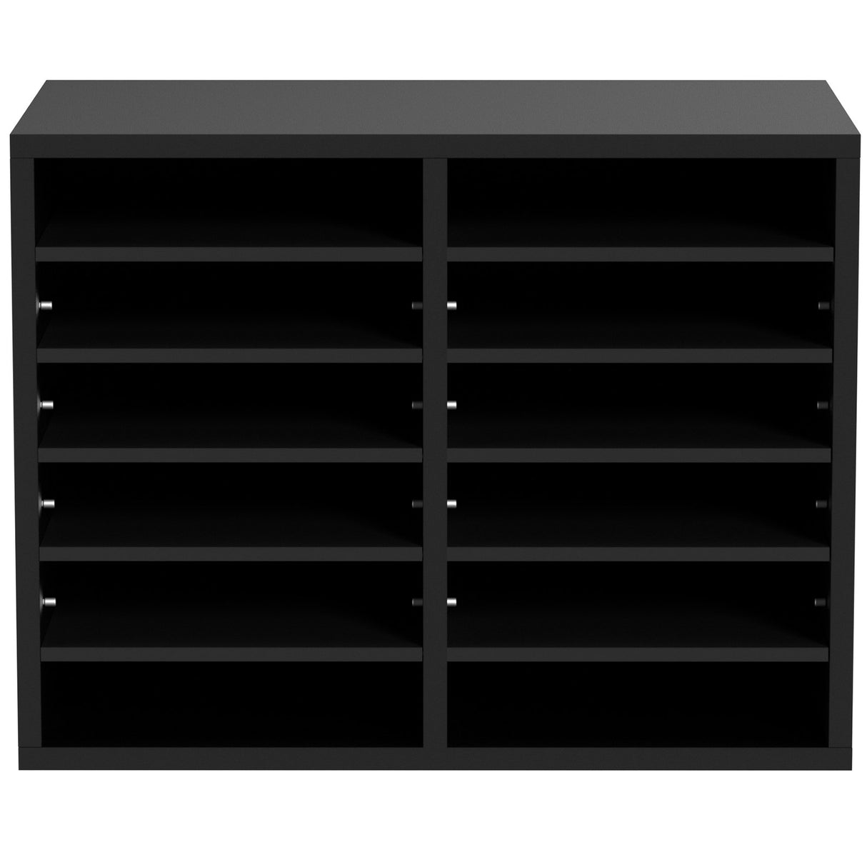 VEVOR Wood Literature Organizer Adjustable File Sorter 12 Compartments Black