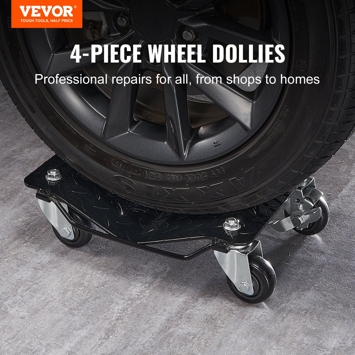 VEVOR Car Dolly Wheel Tire Dolly 4 PCS Heavy Duty Skate Auto Repair Dolly 6000LB