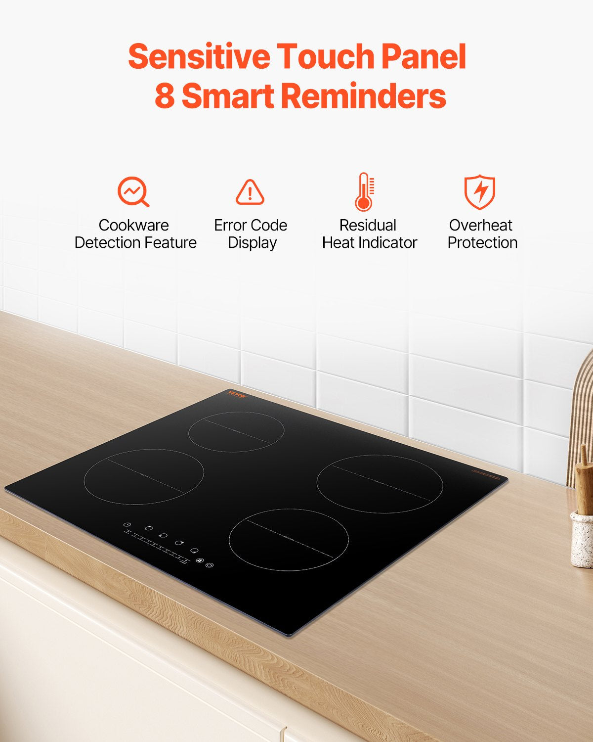 VEVOR 6000W 4 Burner Induction Cooktop Electric Countertop Burner Touch Control