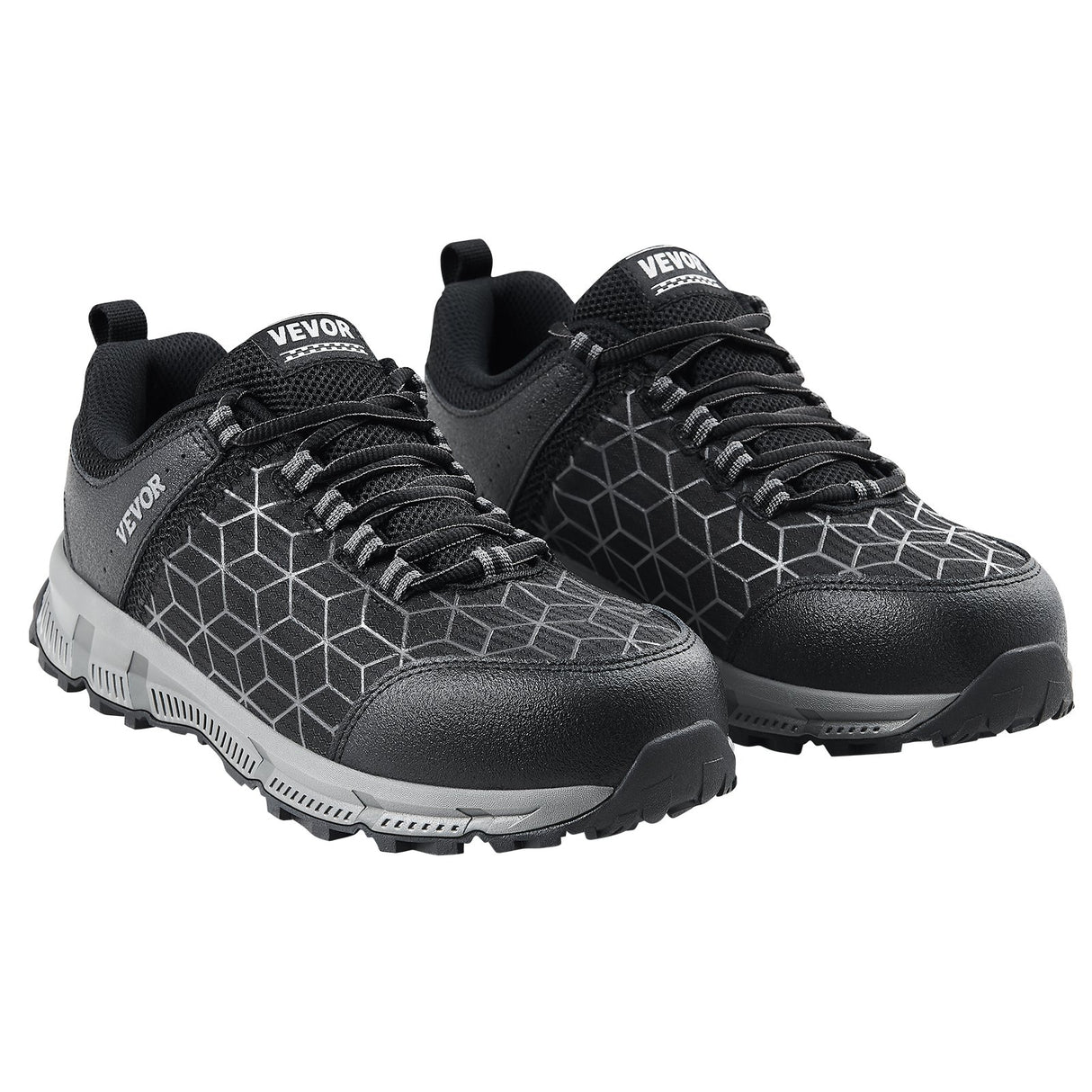 VEVOR Steel Toe Shoes for Men US Size 9 Athletic Work Shoe Sneakers Black