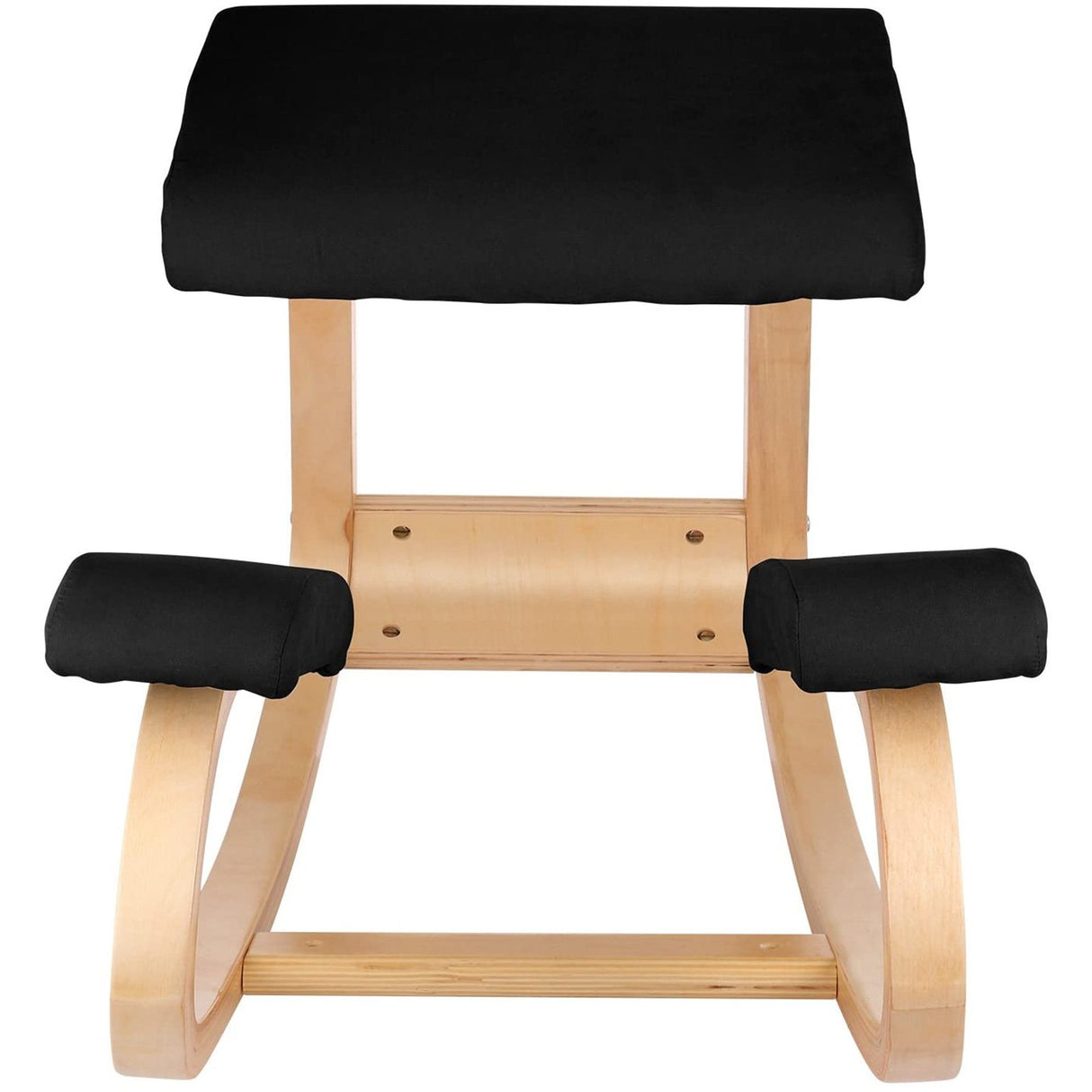 Wooden Ergonomic Kneeling Chair Memory Seat Cushion Relieving Body Black
