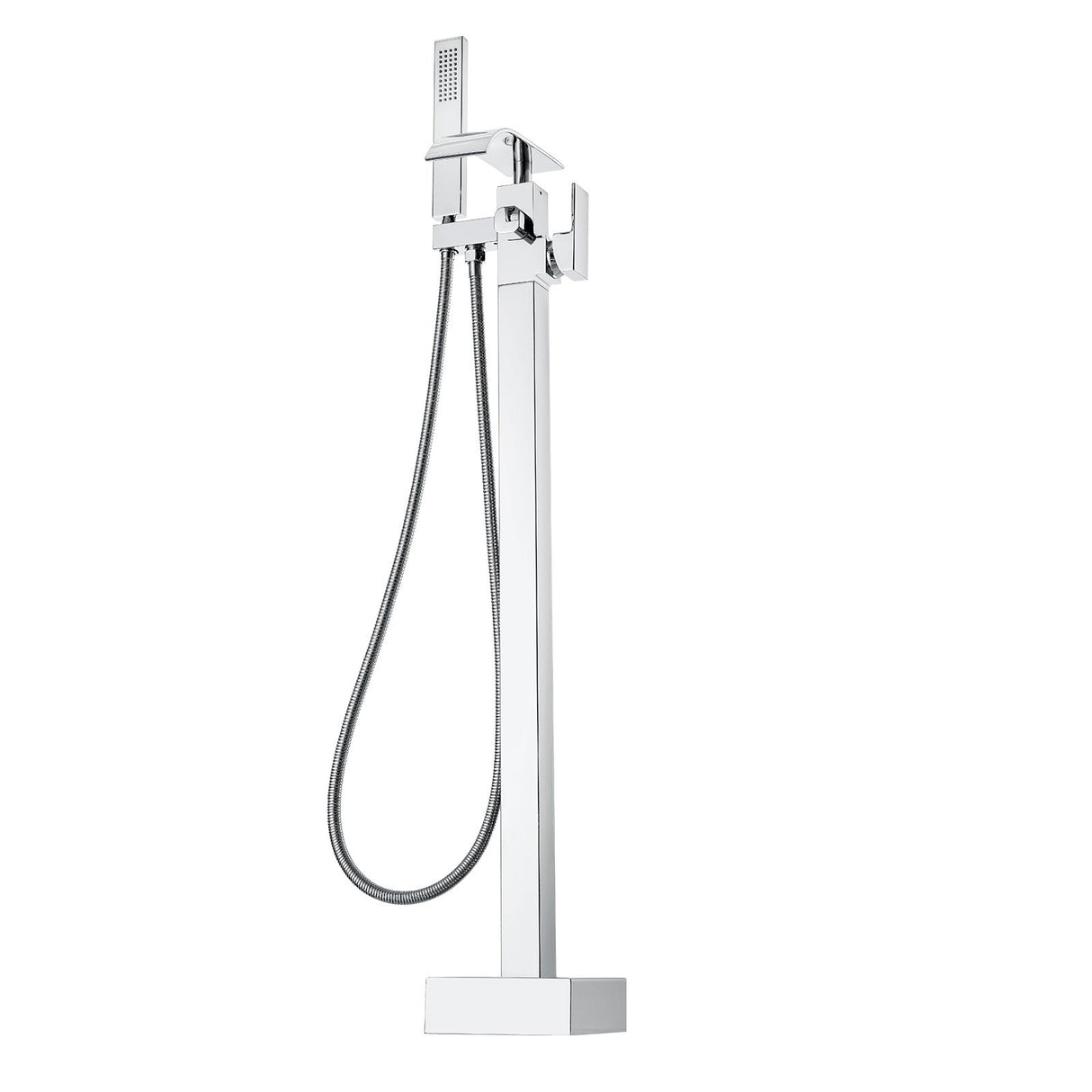 VEVOR Freestanding Bathtub Faucet, Floor Mount, Freestanding Tub Filler, Shower Mixer Taps, Two Water Modes, 360? Swivel Spout, for Bathing &