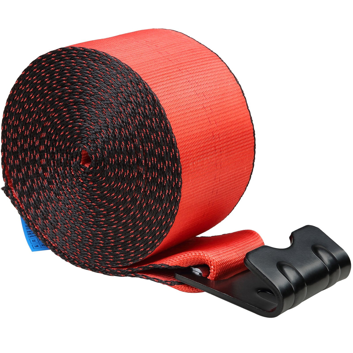 VEVOR Winch Straps, 10.2 cm x 9.1 m, 2.7T Load Capacity, 8.2T Breaking Strength, Truck Straps with Flat Hook, Flatbed Tie Downs Cargo Control for
