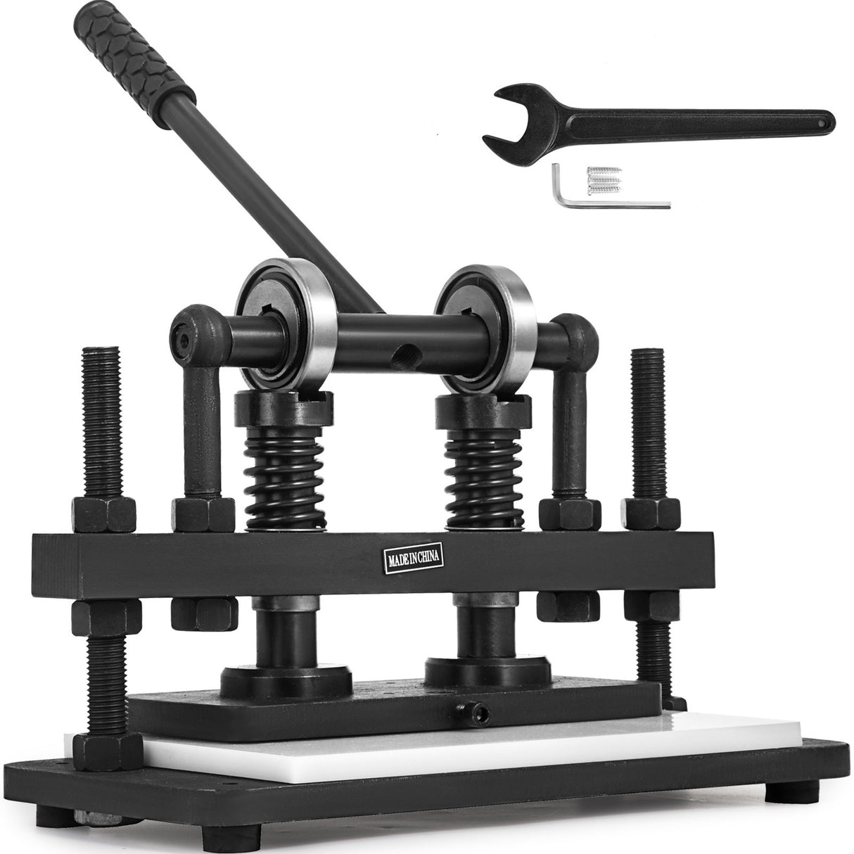 VEVOR Leather Cutting Machine Double Guiding Shaft Leather Embossing Machine with 260x120mm Upper Platen Max 10 mm Leather Die Cutter Suitable for Photo Paper PVC/EVA Sheet