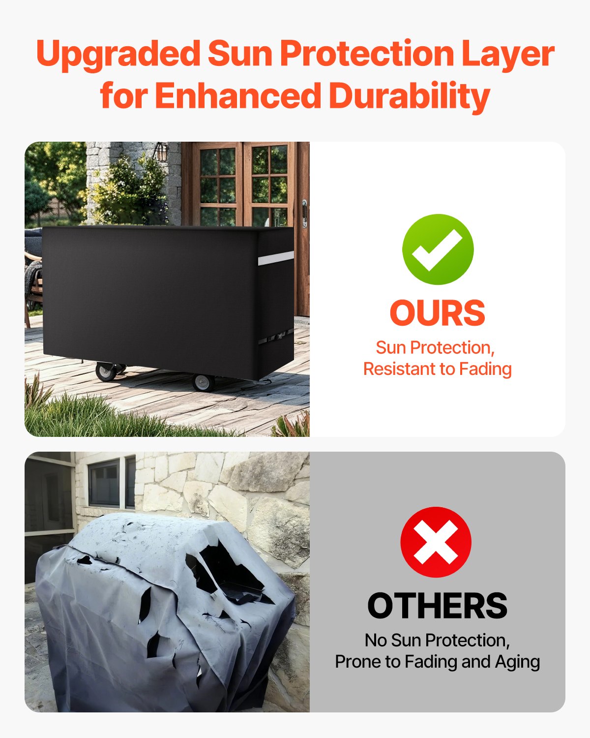 VEVOR 66 inch Grill Cover Heavy Duty BBQ Gas Grill Cover Outdoor Waterproof