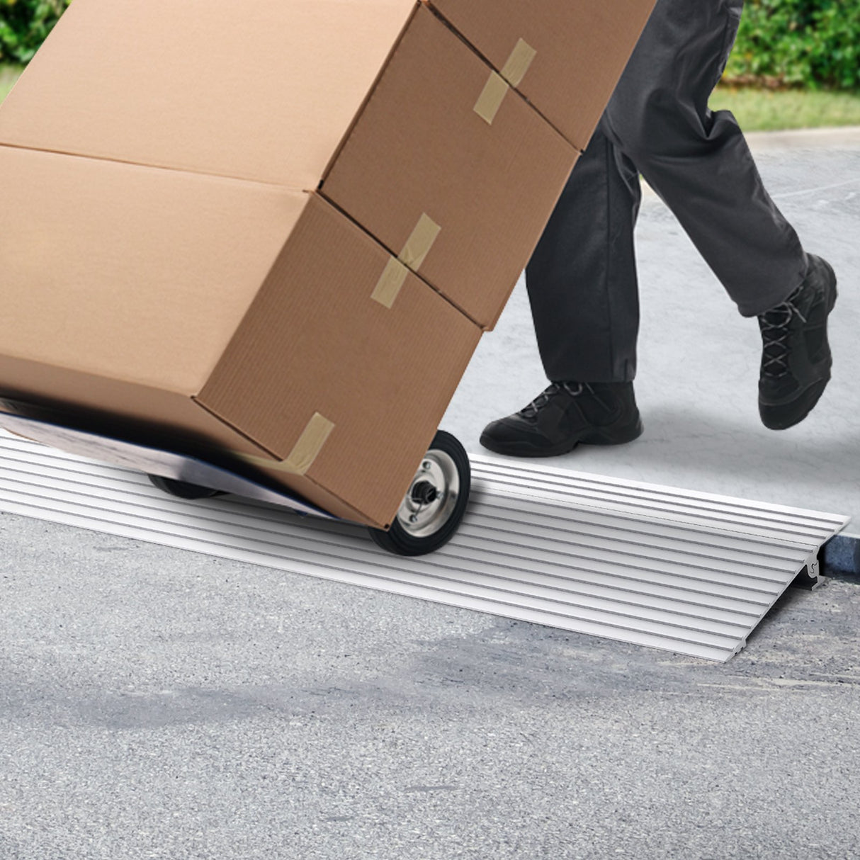 Door Threshold Ramp, 1" Rise, 800 lbs Load Capacity, Door Ramp for Wheelchairs, Aluminum Threshold Ramp for Doorways, Adjustable Modular Threshold Ramp for Wheelchairs, Scooters, Power Chairs