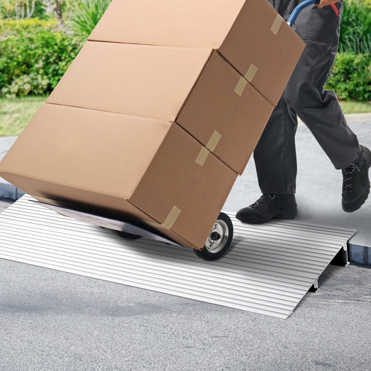 Door Threshold Ramp, 2" Rise, 800 lbs Load Capacity, Door Ramp for Wheelchairs, Aluminum Threshold Ramp for Doorways, Adjustable Modular Threshold Ramp for Wheelchairs, Scooters, Power Chairs