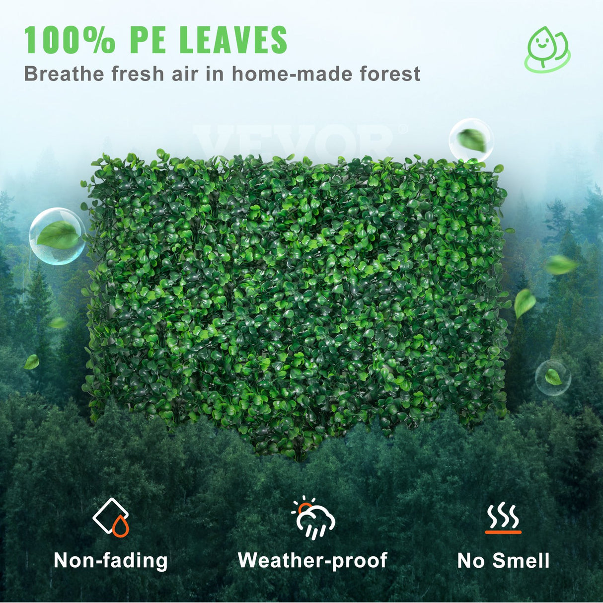 VEVOR 12PCS 10x10 inch Artificial Boxwood Panels, Boxwood Hedge Wall Mat,Artificial Grass Backdrop Wall, Privacy Hedge Screen UV Protected for Outdoor Indoor Garden Fence Backyard