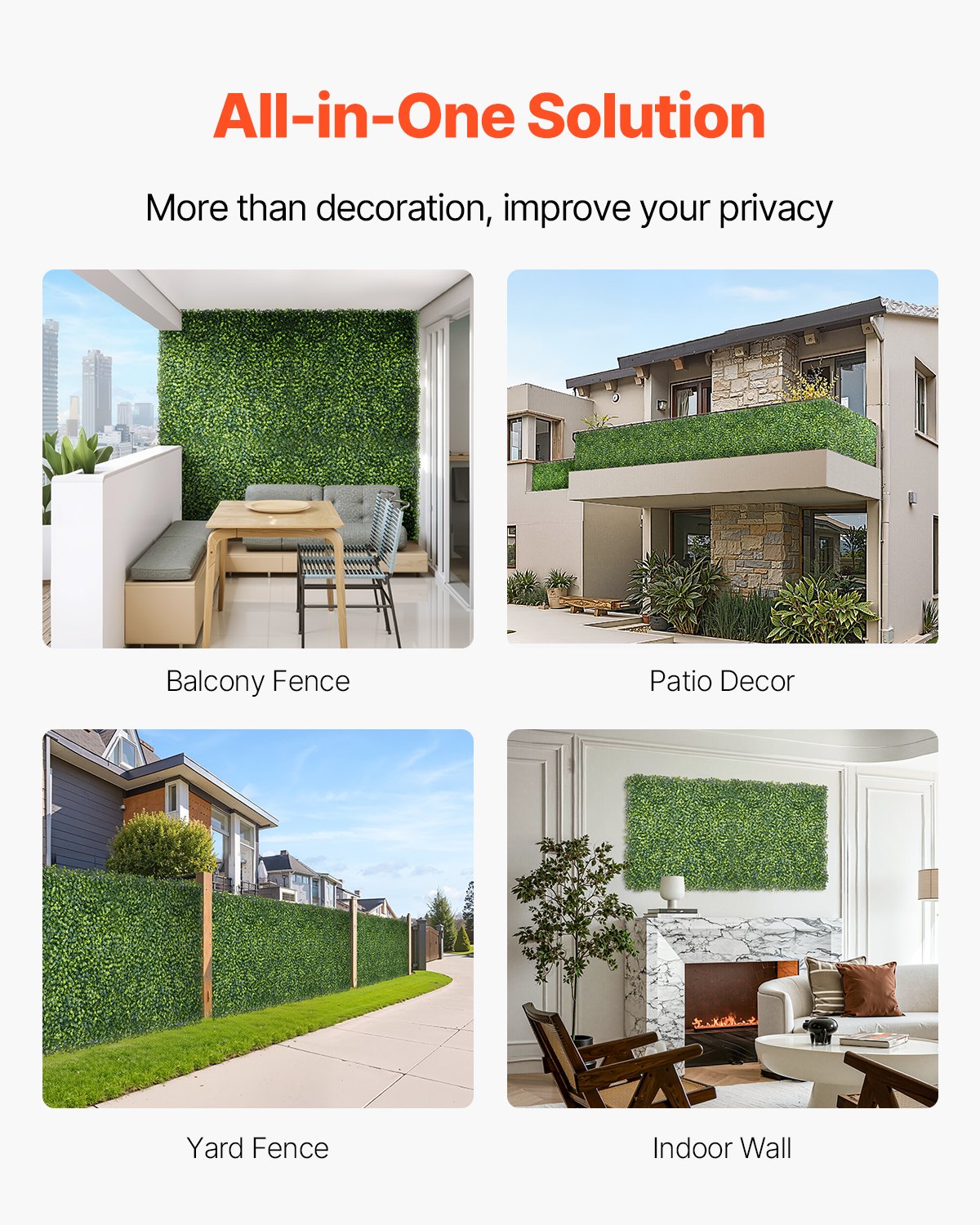 Artificial Grass Wall Panels, 40 x 120 inch, Milan Grass Greenery Boxwood Panel for Indoor Outdoor Green Decor & Ivy Fence Covering, Privacy Backdrop Wall Hedge Screen for Garden