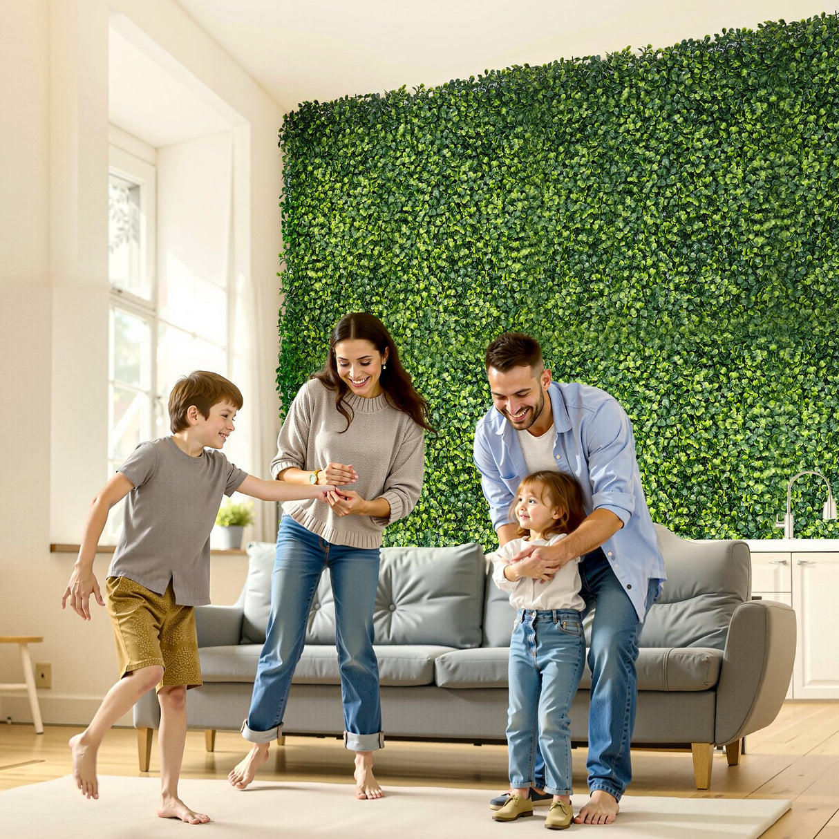 VEVOR Artificial Grass Wall Panels, 40 x 120 inch, Milan Grass Greenery Boxwood Panel for Indoor Outdoor Green Decor & Ivy Fence Covering, Privacy Backdrop Wall Hedge Screen for Garden