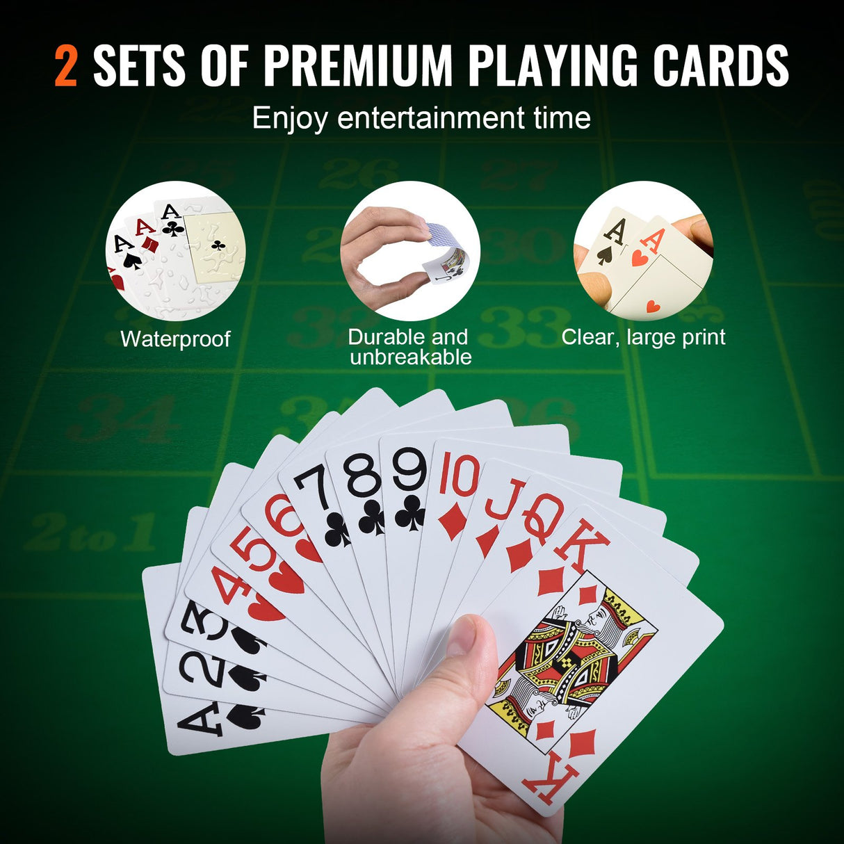 VEVOR Poker Chip Set, 500-Piece Poker Set, Complete Poker Playing Game Set with Carrying Case, Heavyweight 14 Gram Casino Clay Chips, Cards, Buttons