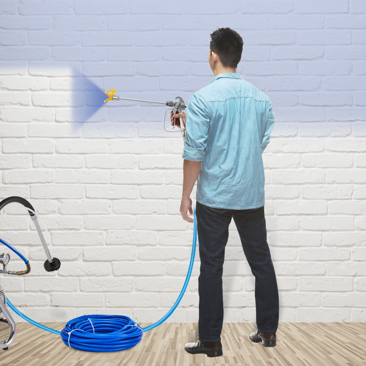 VEVOR Airless Paint Spray Hose Kit 50ft 1/4in Swivel Joint 3600psi with 517 Tip