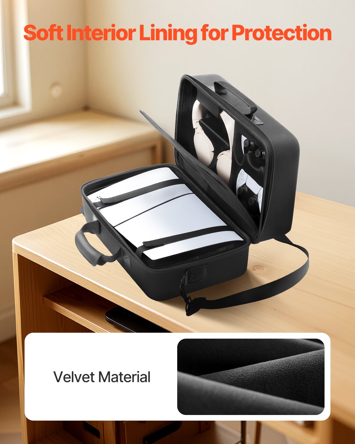 PS5 Carrying Case Travel Bag for Playstation 5 Slim EVA Soft Lining