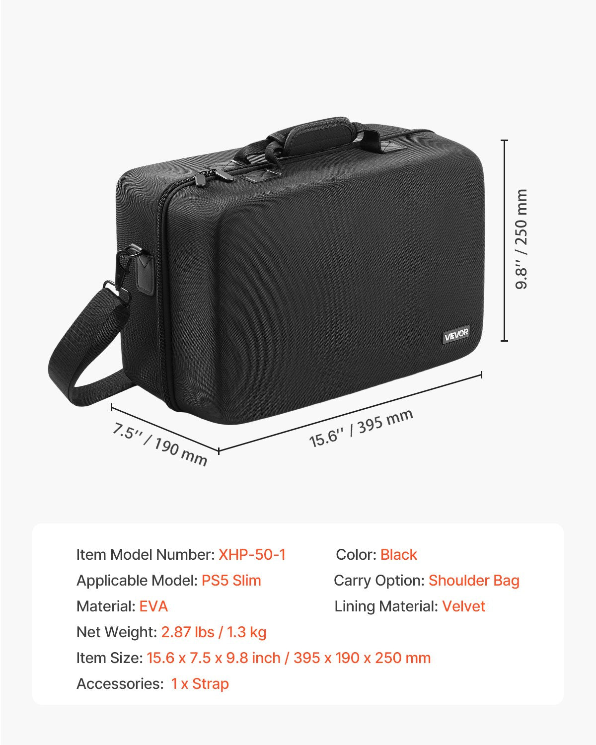 PS5 Carrying Case Travel Bag for Playstation 5 Slim EVA Soft Lining