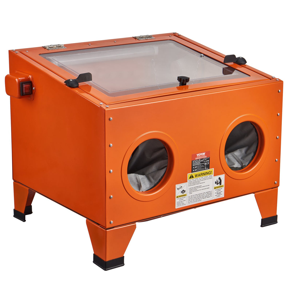 VEVOR 25 Gallon Sandblasting Cabinet, 40-120PSI Portable Benchtop Sand Blasting Cabinet, Heavy Duty Steel Sand Blaster with Blasting Gun & 4 Ceramic