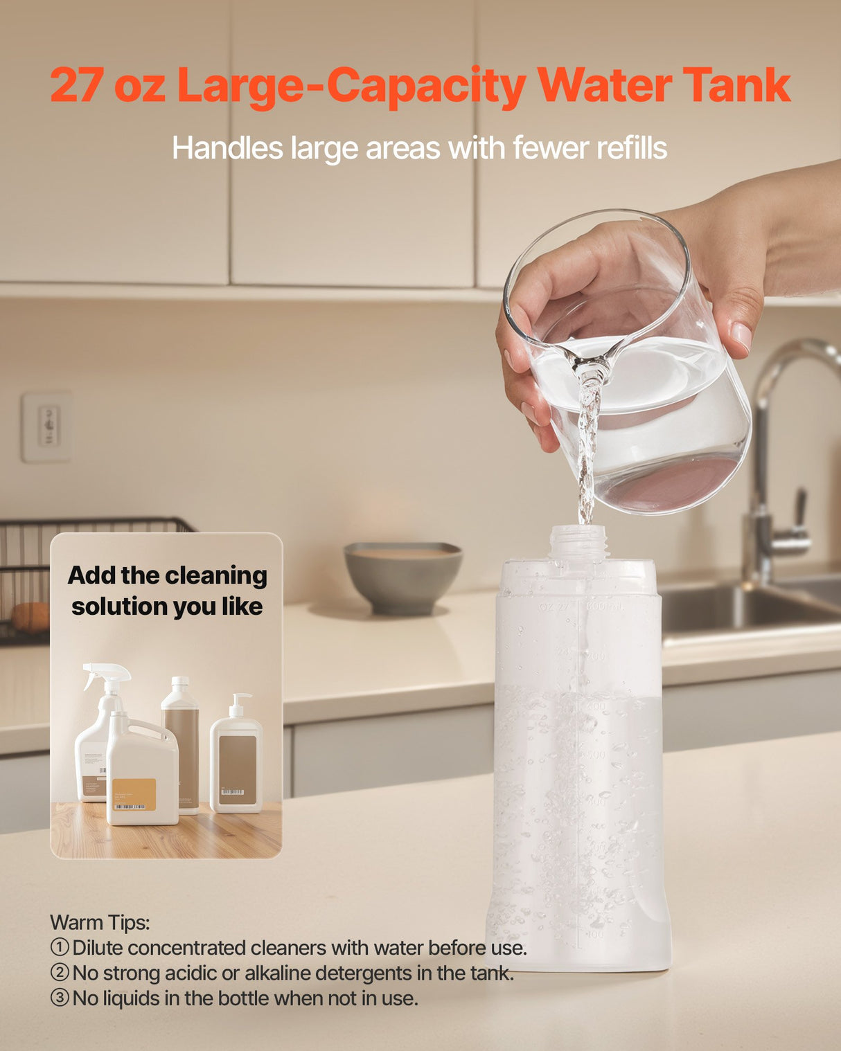 Spray Mop, with 3 Washable Pads for Dry and Wet Floor Cleaning & an 800ml Refillable Water Tank, Microfiber Dust Wet Mop & Twisted Cotton Dry Mop, Commercial Home Use for Tiles/Vinyl/Wood Floor