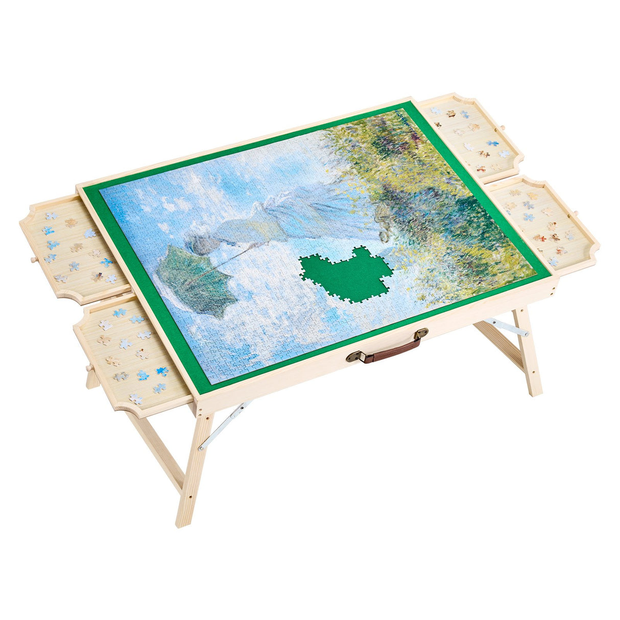 VEVOR 1500 Piece Puzzle Board with Folding Leg Portable Wooden Jigsaw 86x63cm
