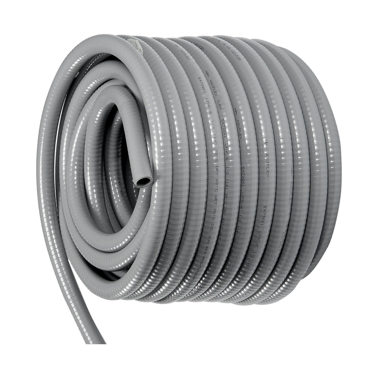 VEVOR 25.4 mm Flexible Electrical Conduit, 30.5 m, PVC Liquid-Tight Conduit Non-Metallic with 5 Straight and 5 90-Degree Conduit Connector Fittings,