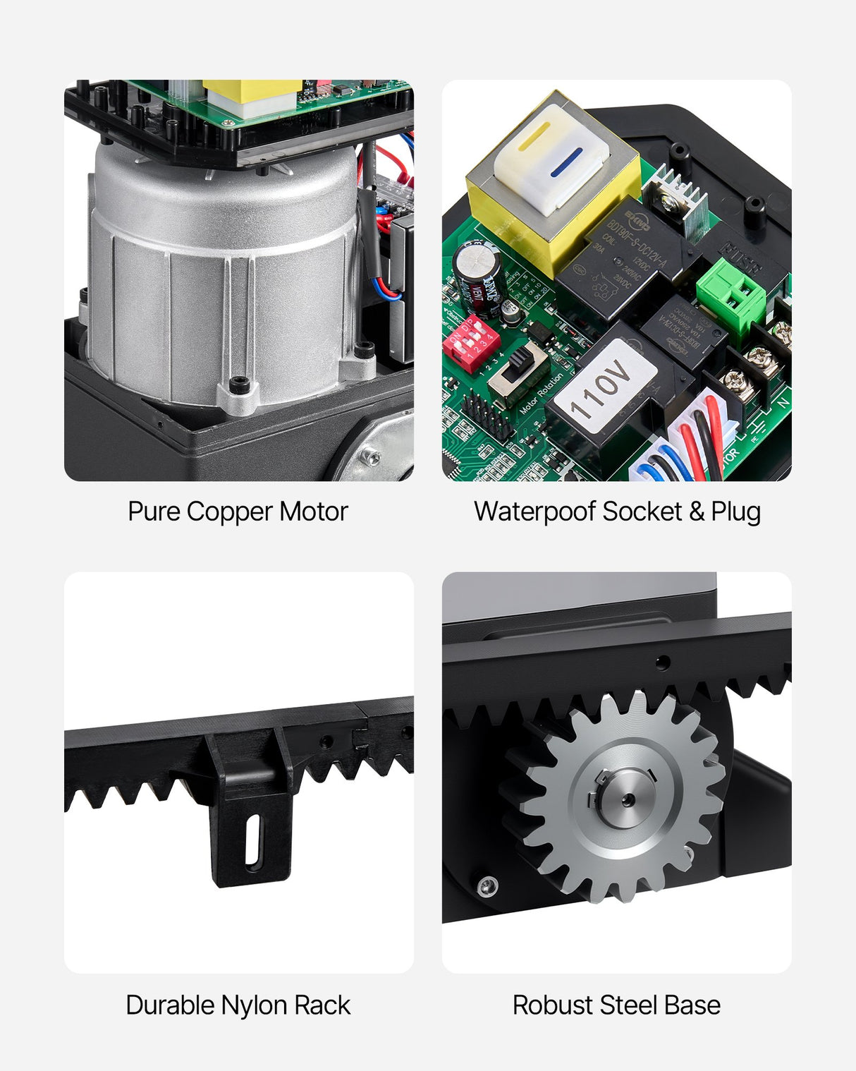 VEVOR 400W Electric Sliding Gate Opener 1000kg Chain Drive Infrared Sensor