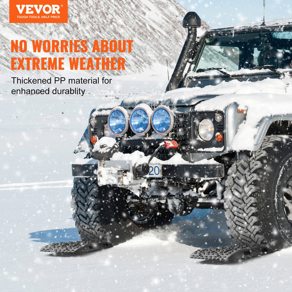 VEVOR 2PCS Traction Boards with PP for Mud Snow Sand Storage Bag Short Black