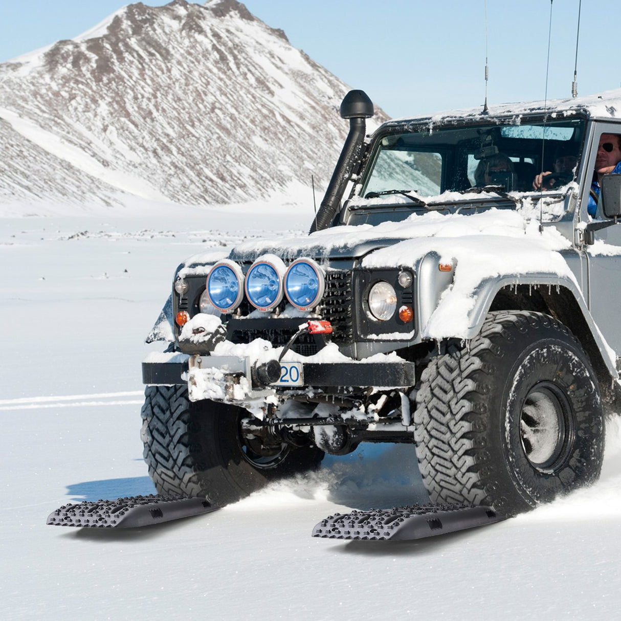 VEVOR 2PCS Traction Boards with PP for Mud Snow Sand Storage Bag Long Black